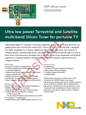 TDA18292HN/C1,157 datasheet  